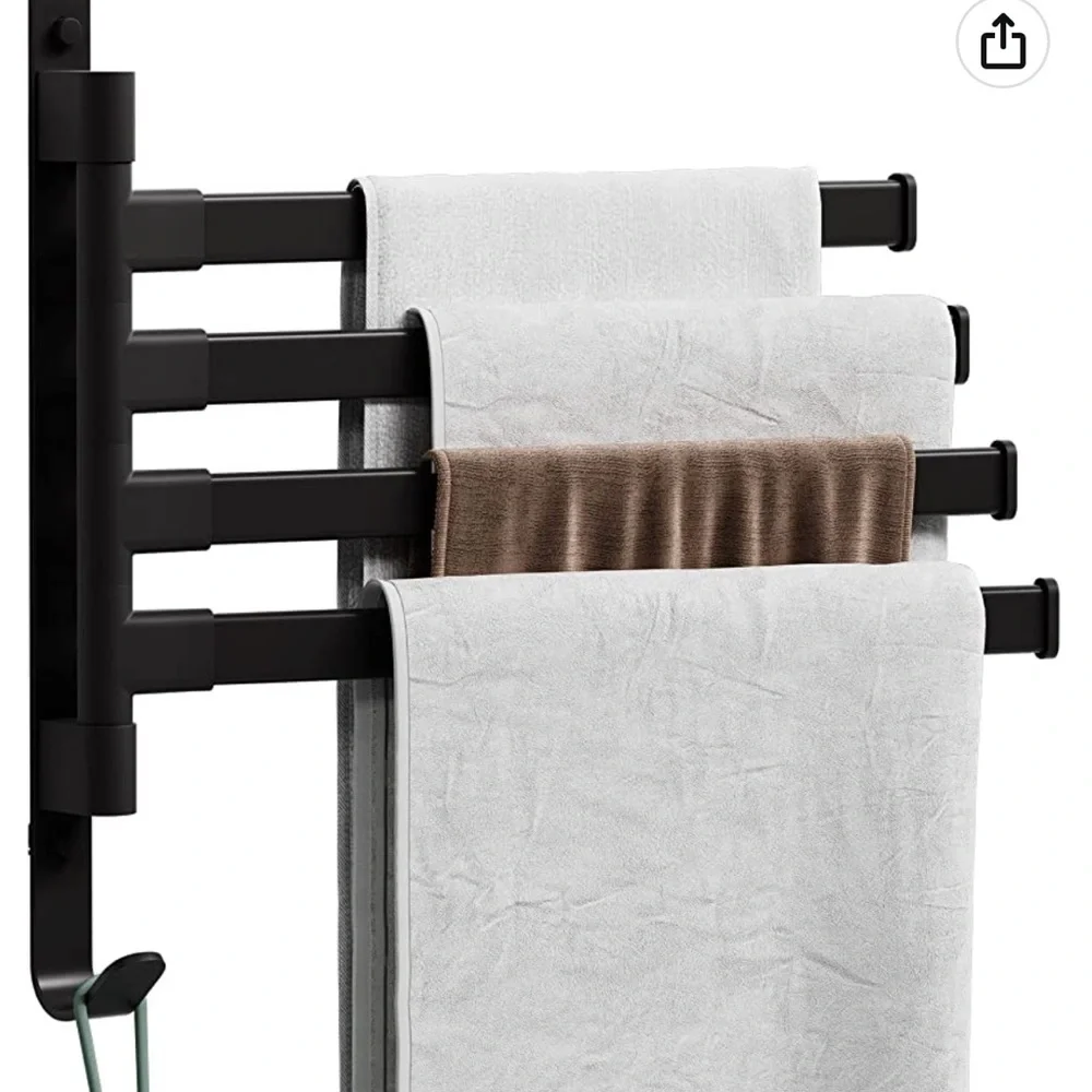 Wall mounted black towel bar with 4 arms🤩 BNIB